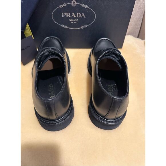 Prada brushed leather lace-up shoes, loafers size 5,5 EU 38,5-39 - Picture 6 of 10